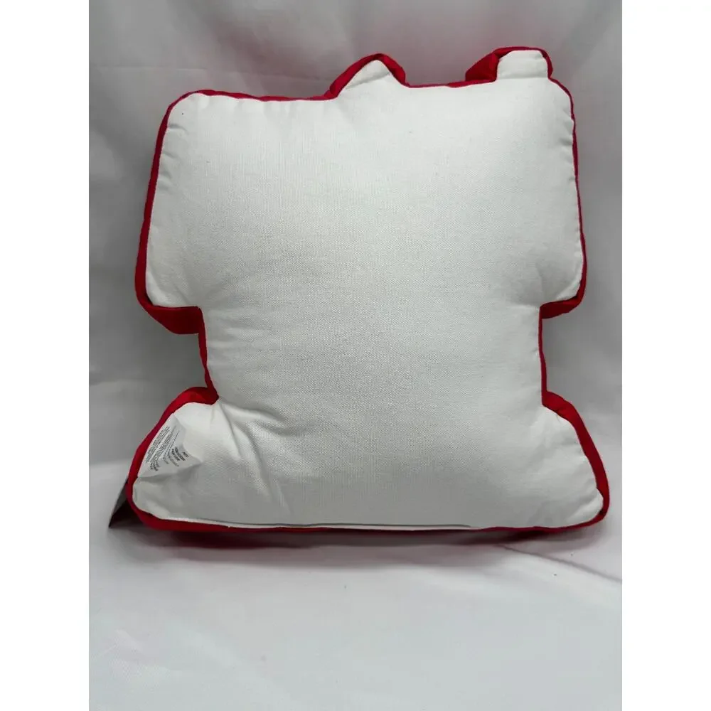 Gingerbread House Red Green Novagratz Holiday Throw Pillow Beaded Bling NWT